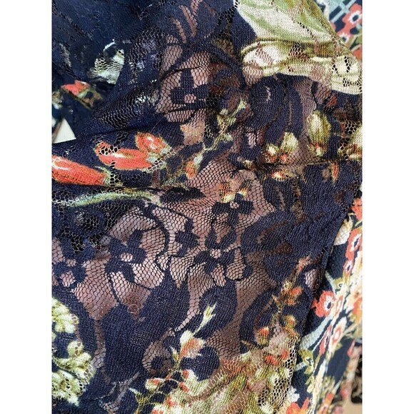 1775 Boho Floral Top Sheer Sz.L - Picture 4 of 5